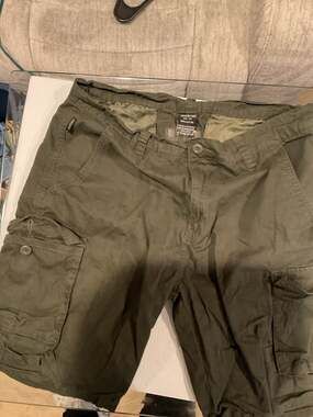 Rings of Fire Men's Olive Green 100% Cotton Cargo Shorts Size 34